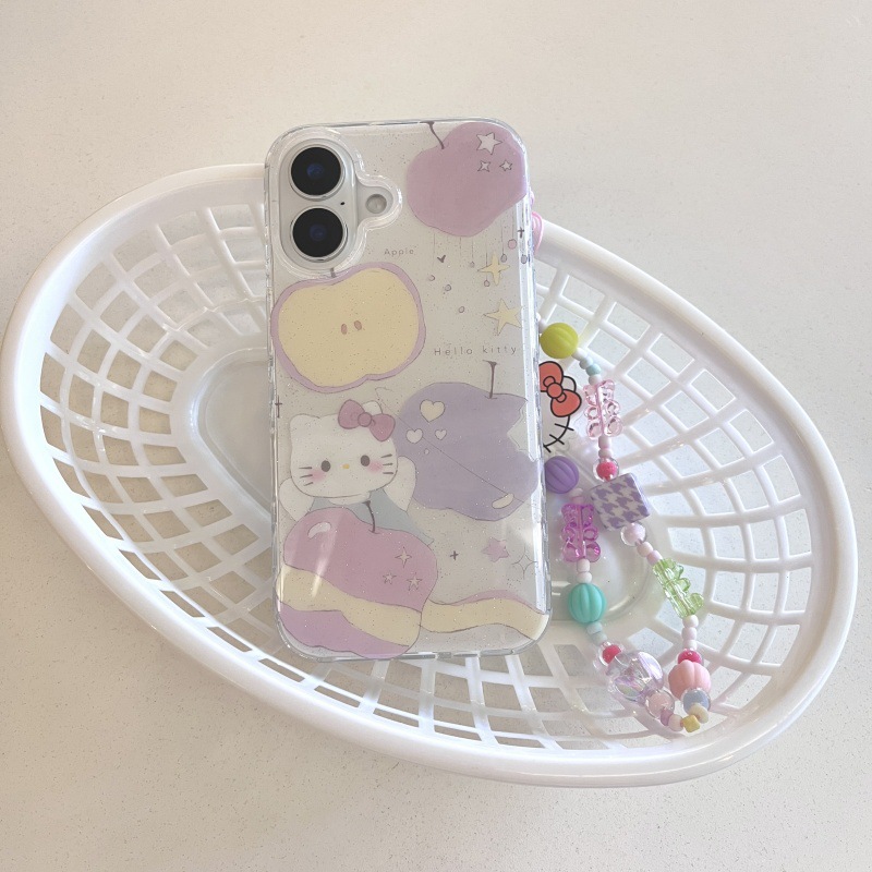 Lindo carillón de viento púrpura brillante kt Apple 16ProMax cadena 13 funda para teléfono móvil para Apple 14 mujeres 13 nuevo