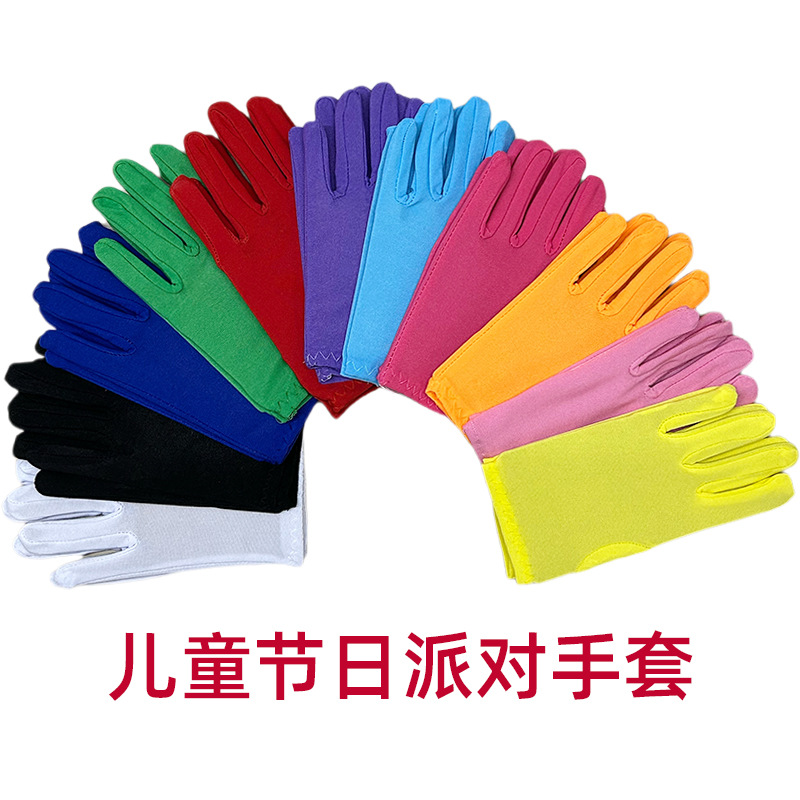 Guantes de Etiqueta para Niños, Guantes de Actuación para Bodas, Negros, Blancos, Coloridos, Mate, Elásticos, Guantes de Mujer, Guantes de Baile