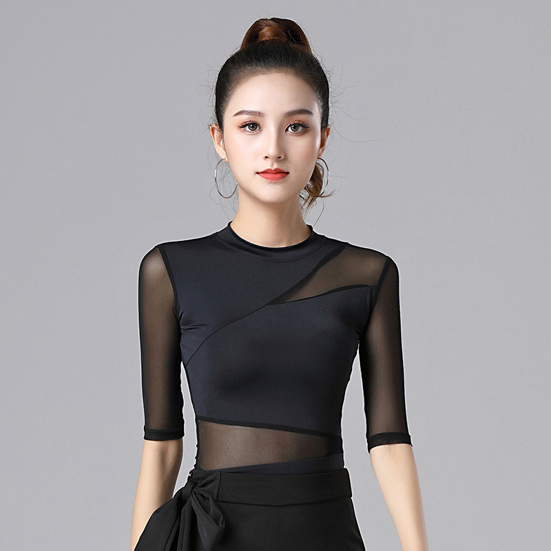 Modern Dance Clothes for Women, New Body Latin Dance Practice Clothes, Ballroom Dance, Modern Dance, Ballroom Dance Tops, Mesh Modern Dance Clothes for Women, New Body Latin Dance Practice Clothes, Ballroom Dance, Modern Dance, Ballroom Dance Tops, Mesh