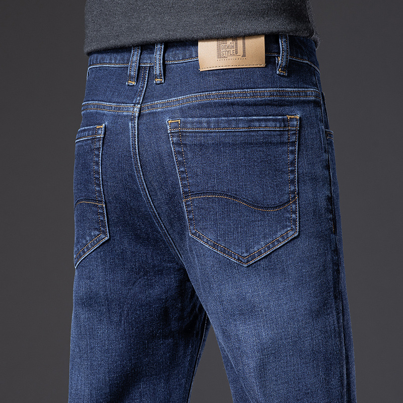 Pantalones vaqueros de cintura alta para niños de negocios ligeramente elásticos simples pantalones casuales del todo fósforo 2023 otoño e invierno nuevos pantalones rectos