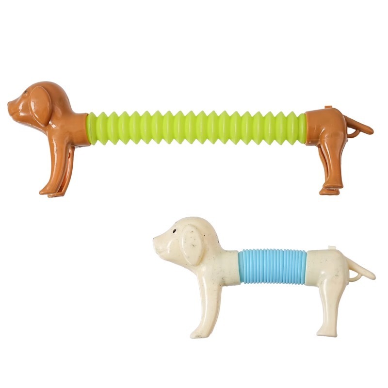 クリエイティブな犬のストレス解消波形管犬のさまざまな伸縮性のある犬のプラスチック製のストレス解消知育玩具デスクトップ装飾品|undefined