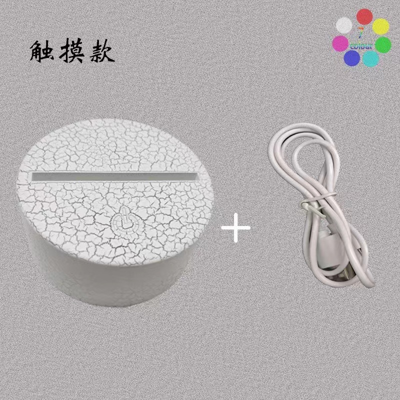 Fábrica directa 3D noche luz táctil control remoto botón plástico madera base interfaz USB LED base luminosa
