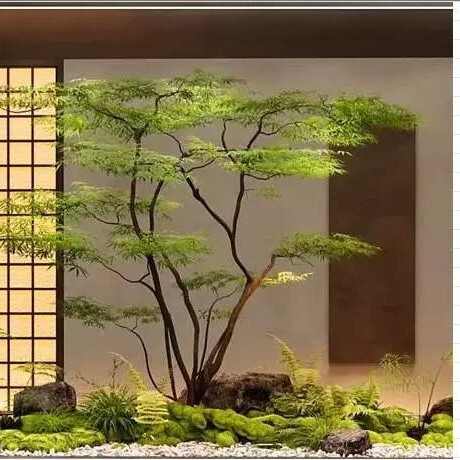 模擬緑植物チキンクレードルフェイクカエデ風景窓ショッピングモールホテルティールームバイオニック植物装飾セット|undefined