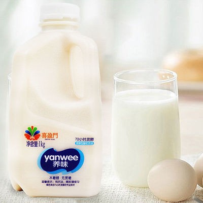 酸奶喜盈门养味无蔗糖乳酸菌饮品1kg桶装牛奶儿童发酵型早餐饮料|ru