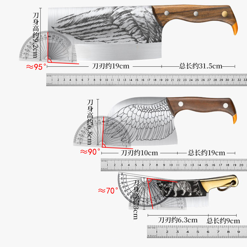 Alta aleación aeroespacial afilada forjada cuchillo de corte de carne de acero súper rápido cuchillo de cocina cuchillo de corte doméstico para cocina