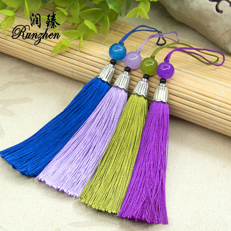 Ruzhen Aromatherapy Sachet with Small Tassel, Chinese Knot Tassel, Alloy Seeds, Ancient Style Bookmark, Hair Comb Car Hanger, Fan Pendant, Red