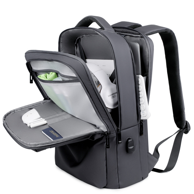 2023 Mochila de invierno de los hombres de gran capacidad de negocio bolsa de ordenador película de cuero multifuncional mochila de viaje de múltiples capas