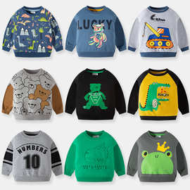 2026儿童秋冬季男童套头衫卡通图案纯棉宝宝新款针织上衣一件代发