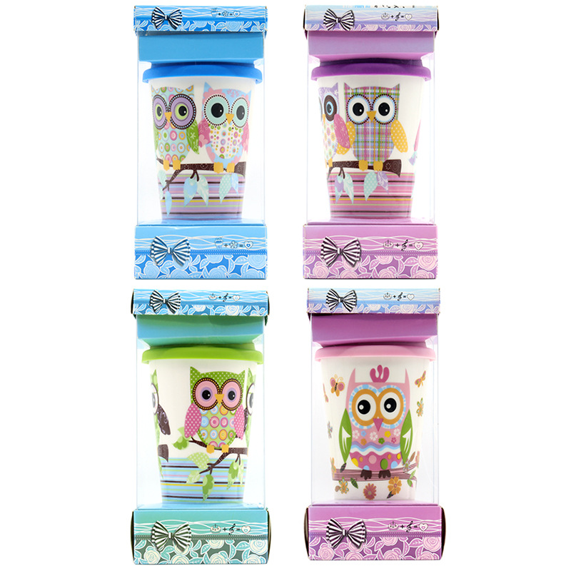 卡通猫头鹰高杯