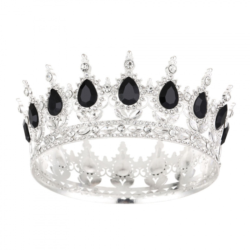Gran princesa europea corona de novia de alta calidad corona barroca europea y americana joyas de cabello de lujo