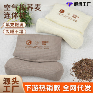 Buckwheat Shell Triangular Conjoined Cervical Spine Pillow Household Neck Protection Sleep Traction Pillow Adult Removable Combination Buckwheat Pillow