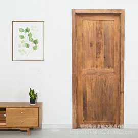 老榆木室内门窗仿古老式室内木门单开客厅卧室民宿原木镂空门