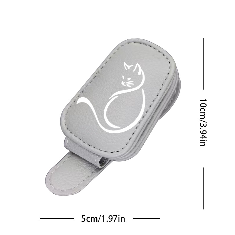 Gray cross-border bestseller sunglasses holder, creative car sun visor storage, simple cat-shaped car glasses clip