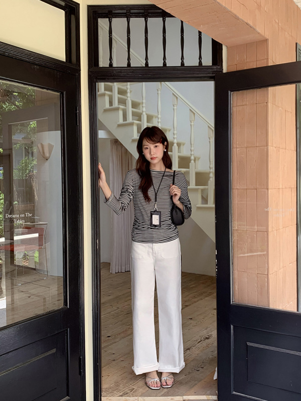【歌铭】设计感复古阔腿牛仔裤女装秋季新款韩系通勤直筒裤R164H|undefined