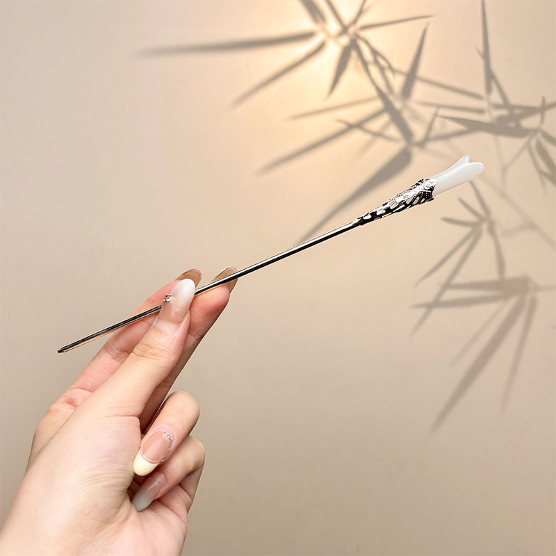 Retro simple nicho de alta estética oriental diseño de cabello de flores de frascos de estilo antiguo cabello