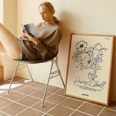 Scandinavian Minimalist Instagram Style Line Decorative Painting Bedroom Floor Stand Painting Abstract Floral Living Room Dining Room Wall Hanging