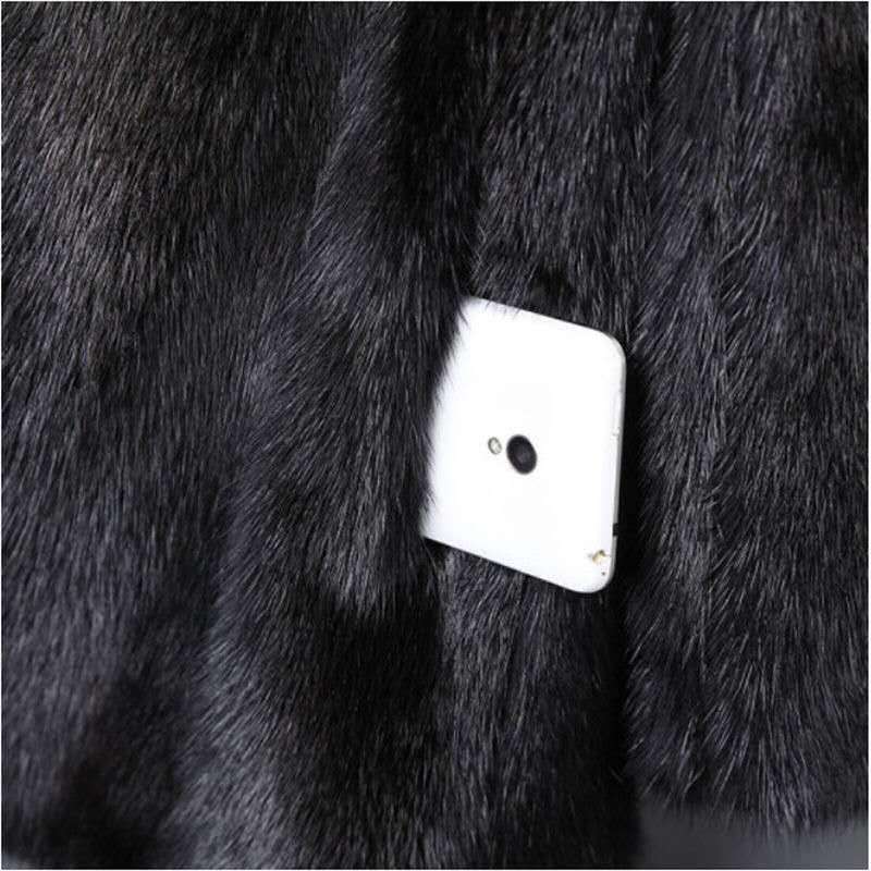 Women's Imitation Mink Fur Coat Imitation Mink Fur Collar Short Coat Korean Style Mother's Wear Middle-Aged And Elderly_voghion.com