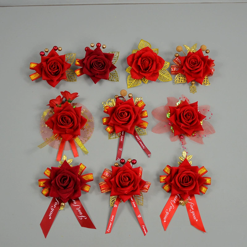  Velvet chest flower wholesale manufacturers supply ribbon Chinese wedding breasts Flower Mori bride bride and bride guest meeting