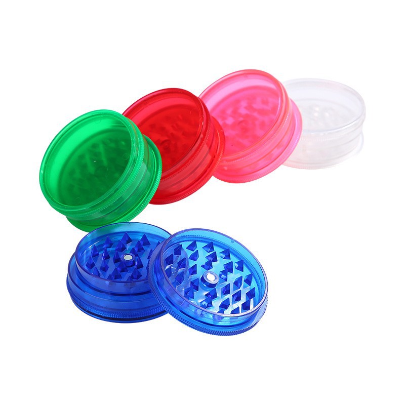 Fábrica directa de cigarrillos transfronterizos venta caliente molino de humo de plástico de tres capas 60mm molino manual triturador de humo