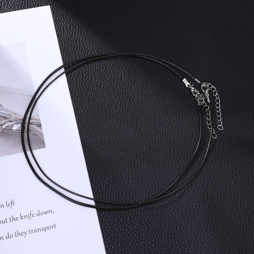 Leather Cord Necklace Pendant Accessory for Men and Women DIY Korean Beeswax Leather Cord Korean Style In-Stock Lockchain Accessories