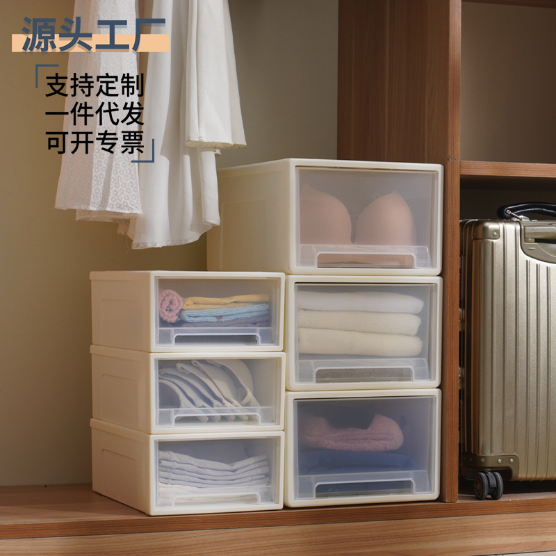 Large and Small Anti-Fall Plastic Drawer Boxes, Bedroom Combination Storage Cabinets, Source Factory, Multifunctional Transparent Storage Boxes
