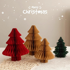 クロスボーダークリスマスツリー紙折りたたみ置物diyミニ小型デスクトップクリスマスペンダントネットレッドins風飾り
