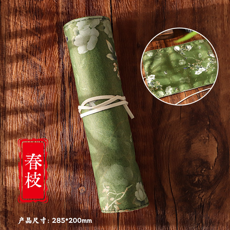 Teñido de seda estilo Palacio caja lápiz estilo antiguo Serie 4 creativo retro gran capacidad papelería bolsa almacenamiento para estudiantes