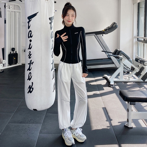 Yoga clothes for women, tight-fitting and slimming,  spring and summer new sports long-sleeved tops, running jackets, fitness clothes suits