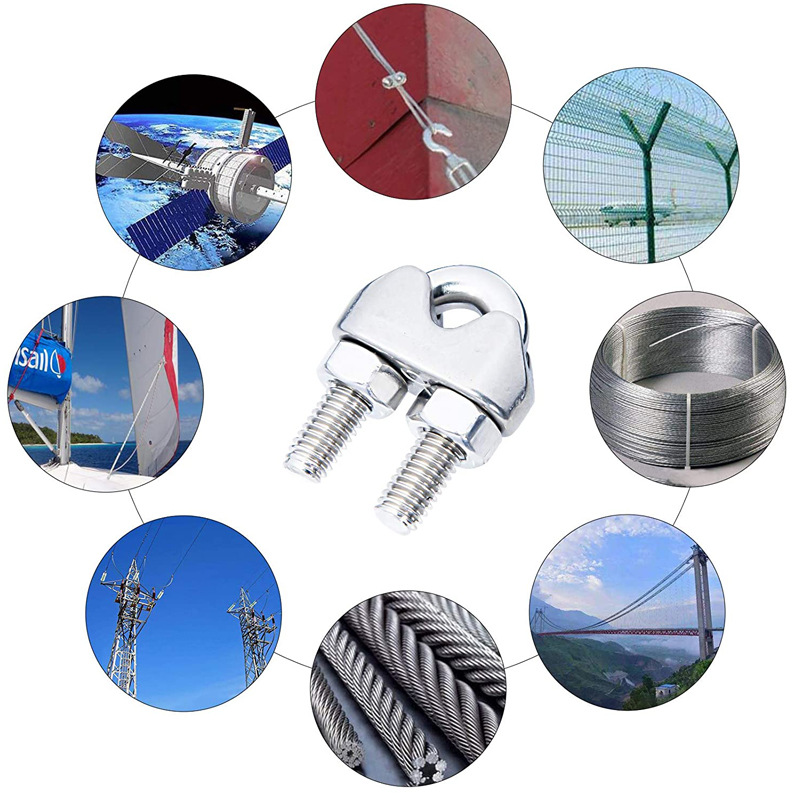 特价304不锈钢钢丝绳卡头U形夹头钢丝绳收紧器扎头五金配件M6耐用