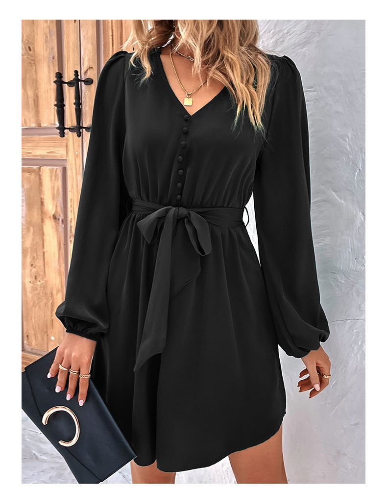 Abito da donna a maniche lunghe con scollo a V_voghion.com