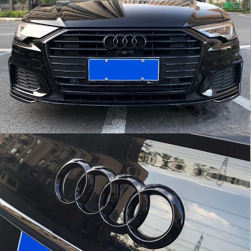 适用于一汽奥迪四环A3A5A4LA6LQ5Q7中网标尾标前后标黑色改装车标|undefined
