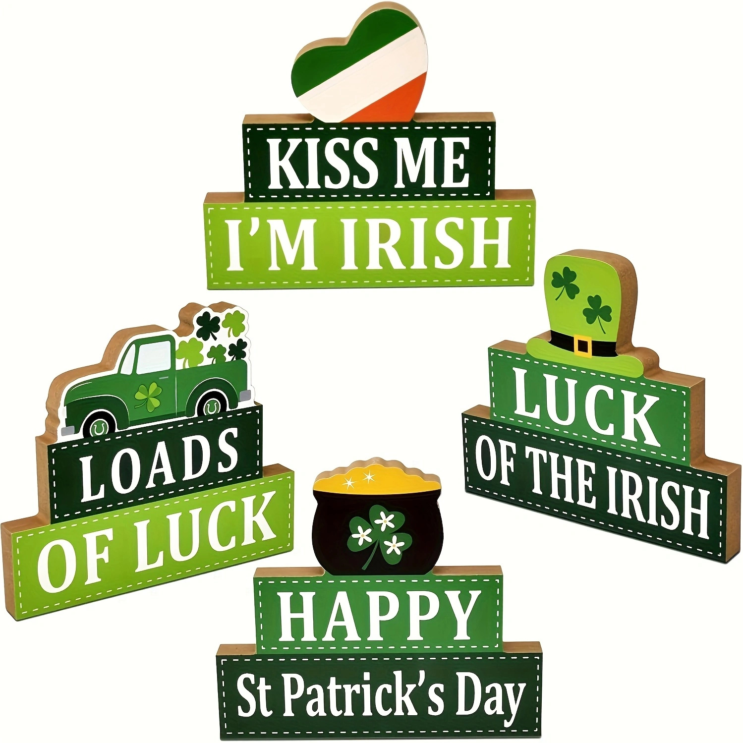 Inventario de madera de trébol irlandés decoración de escritorio de San Pablo decoración tridimensional