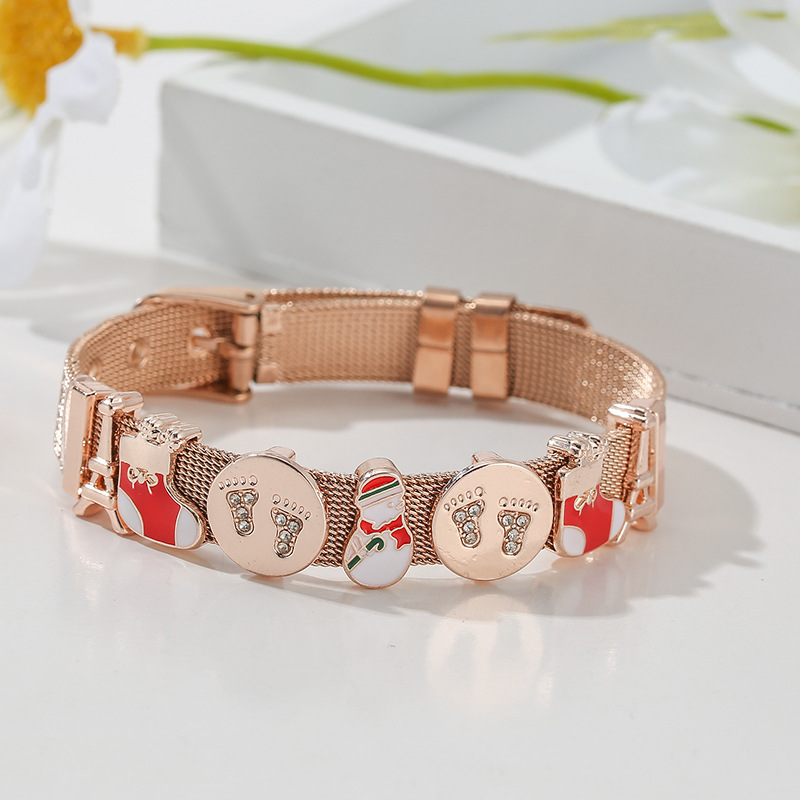 33g Weight Christmas Festival Women's Gender Cute Style Cute In Bulk Stainless Steel Bracelets 6