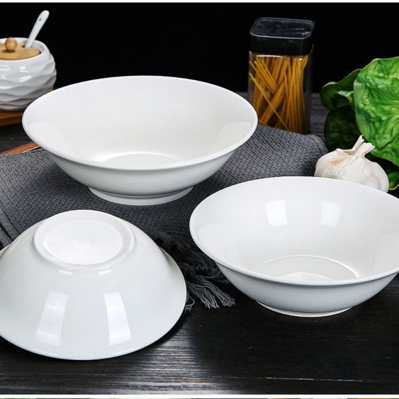 瓷器地摊批发白色陶瓷面碗汤粉碗饭碗盛菜沙拉碗米可微波餐具斗碗|ru