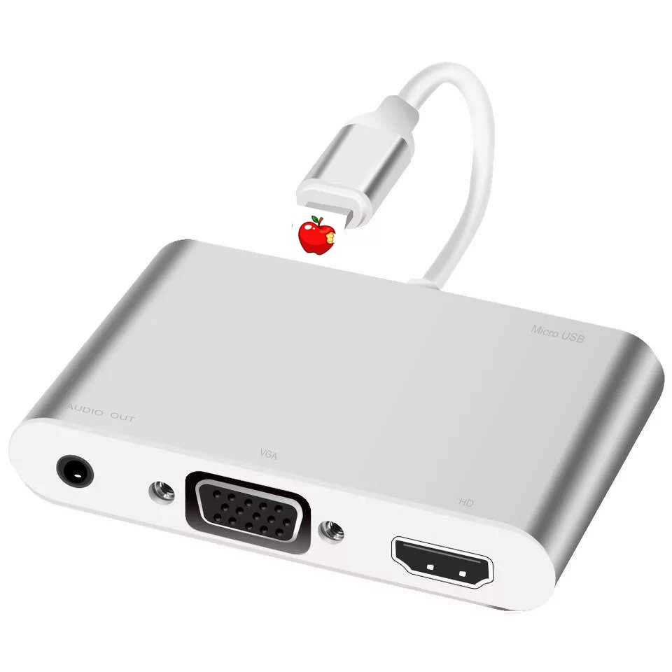 Подходит для iPhone 8 ~ 14, HDTV+VGA адаптер, конвертер экрана телефона, P32 X6L