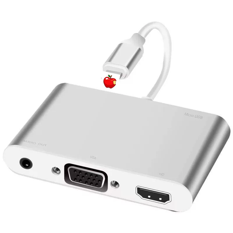 Подходит для iPhone 8 ~ 14, HDTV+VGA адаптер, конвертер экрана телефона, P32 X6L