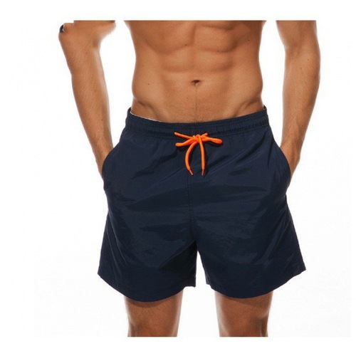 Summer sports casual solid color men's 4-in-1 shorts breathable lotus style 3D men's beach shorts