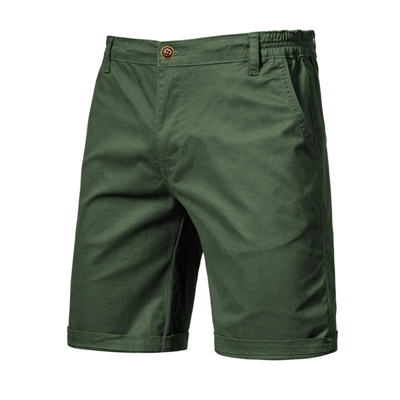 Casual Cotton Shorts For Men Five-point Straight Fit Solid Colour_voghion.com
