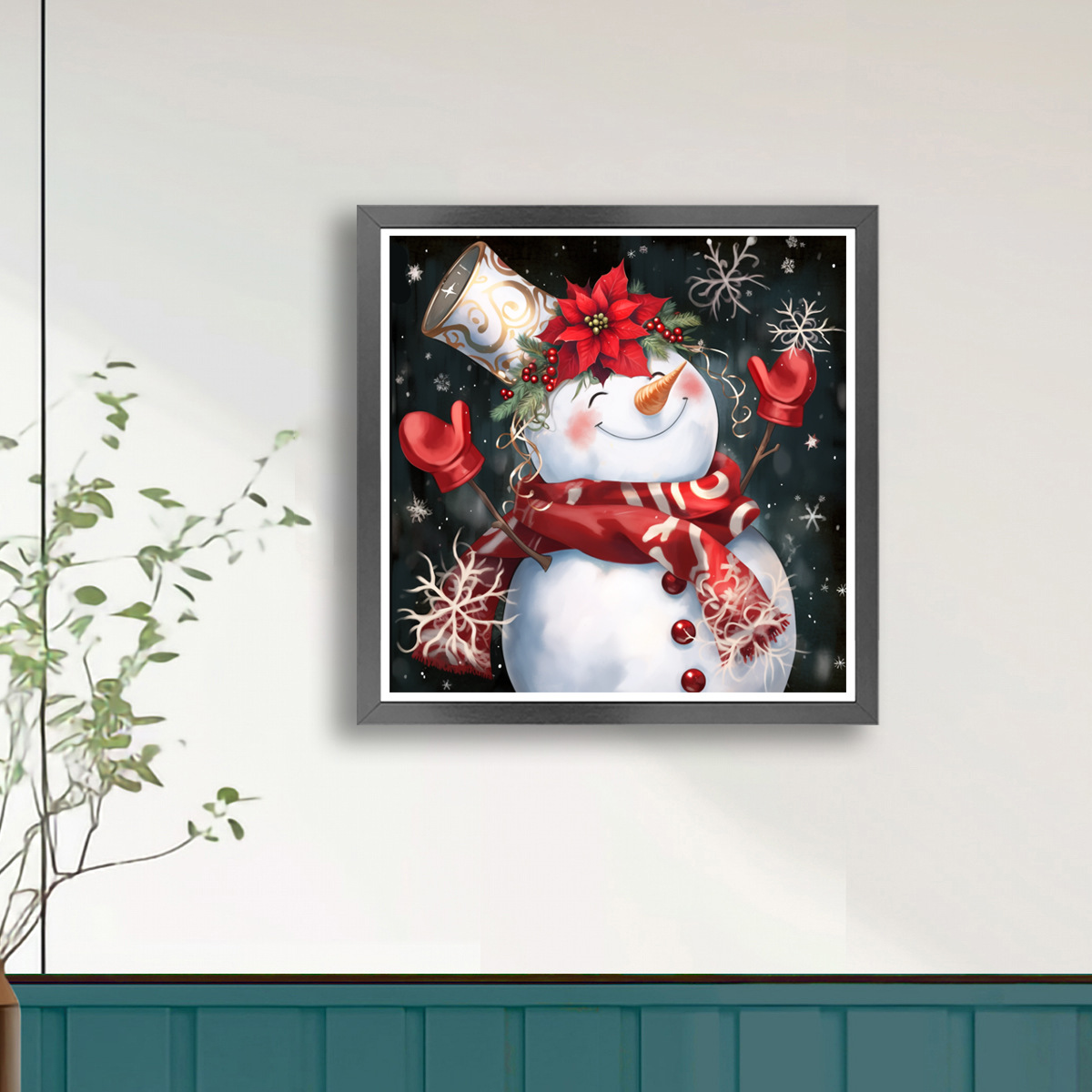 Pegatinas hechas a mano pintura de diamantes nueva bufanda de Navidad para niños muñeco de nieve pintura adhesiva de resina de alta calidad artefacto de descompresión de bricolaje