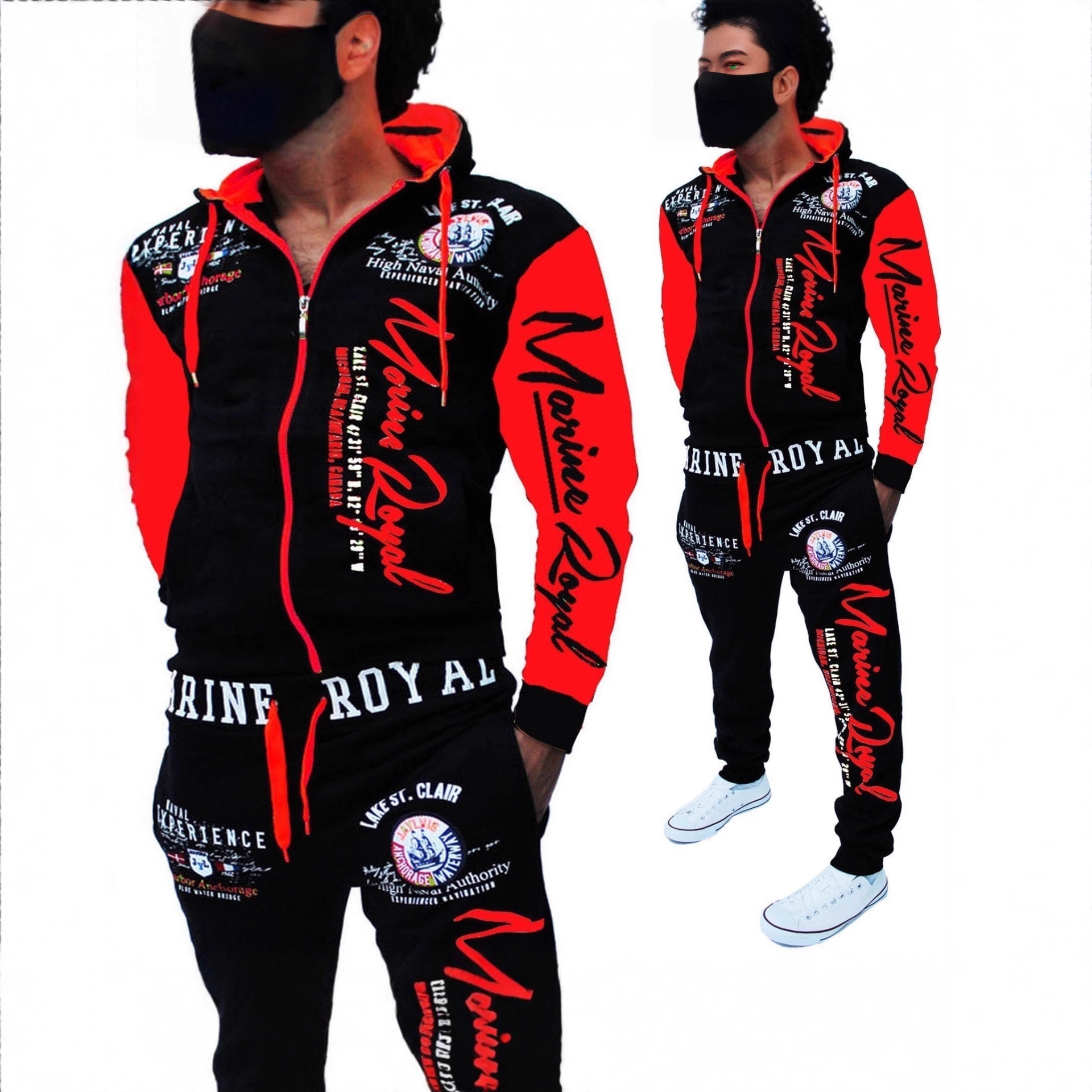 Men's Fashion Two-Piece Hooded Sweatshirt and Pants Hooded Sportswear in Large Quantities in Stock Ebay Amazon