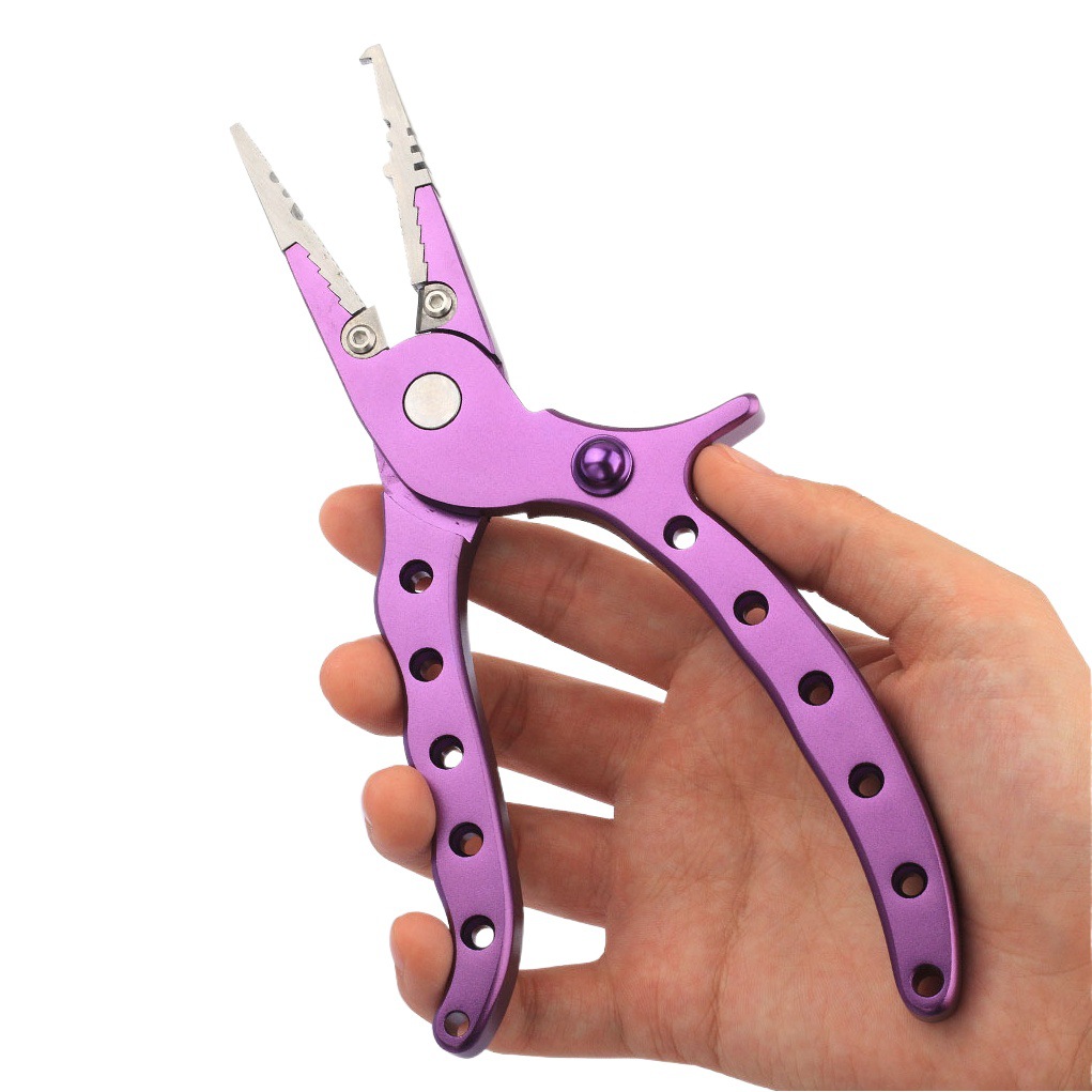 Dawa aluminum alloy Luya pliers with lock space aluminum alloy fishing line shear open loop pressure tube multi-function fishing tongs