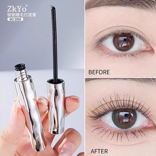 Kakashow Small Silver Stick Eyelash Primer Waterproof Slim Long Curling Not Easy to Smudge Natural Long-Lasting Eyelashes