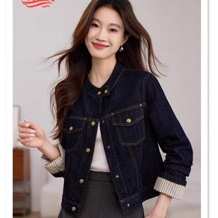 European Popular Denim Jacket for Women, Spring and Autumn 2025 New Style, Petite Age-Reducing Jacket, American Retro Denim Coat