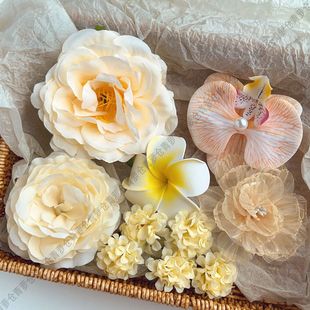 Artificial Silk Rose Hairpin for Girls, Spring and Summer Fake Flower Hair Accessory, Student Side Hair Clip Ornament