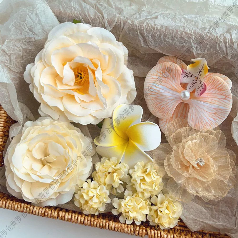 Заколка для волос из искусственного шелка с розой для девочек, весенне-летний аксессуар для волос с искусственным цветком, студенческий боковой зажим для волос.