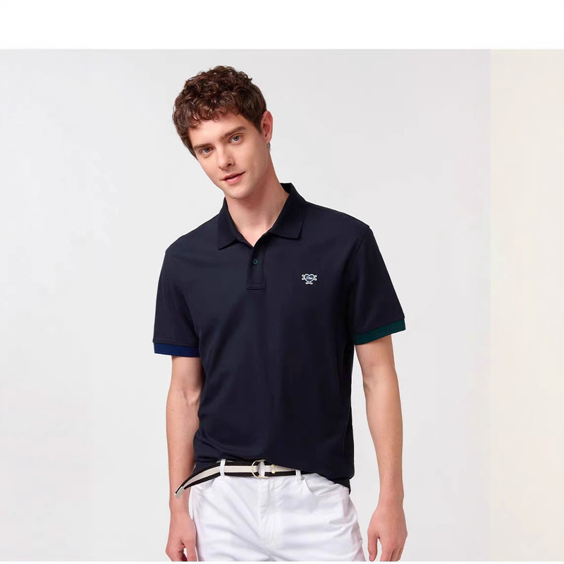 クロスボーダー Hazzys Haggis 2025 夏新作 袖口コントラスト クール POLO 半袖 Tシャツ メンズ|undefined