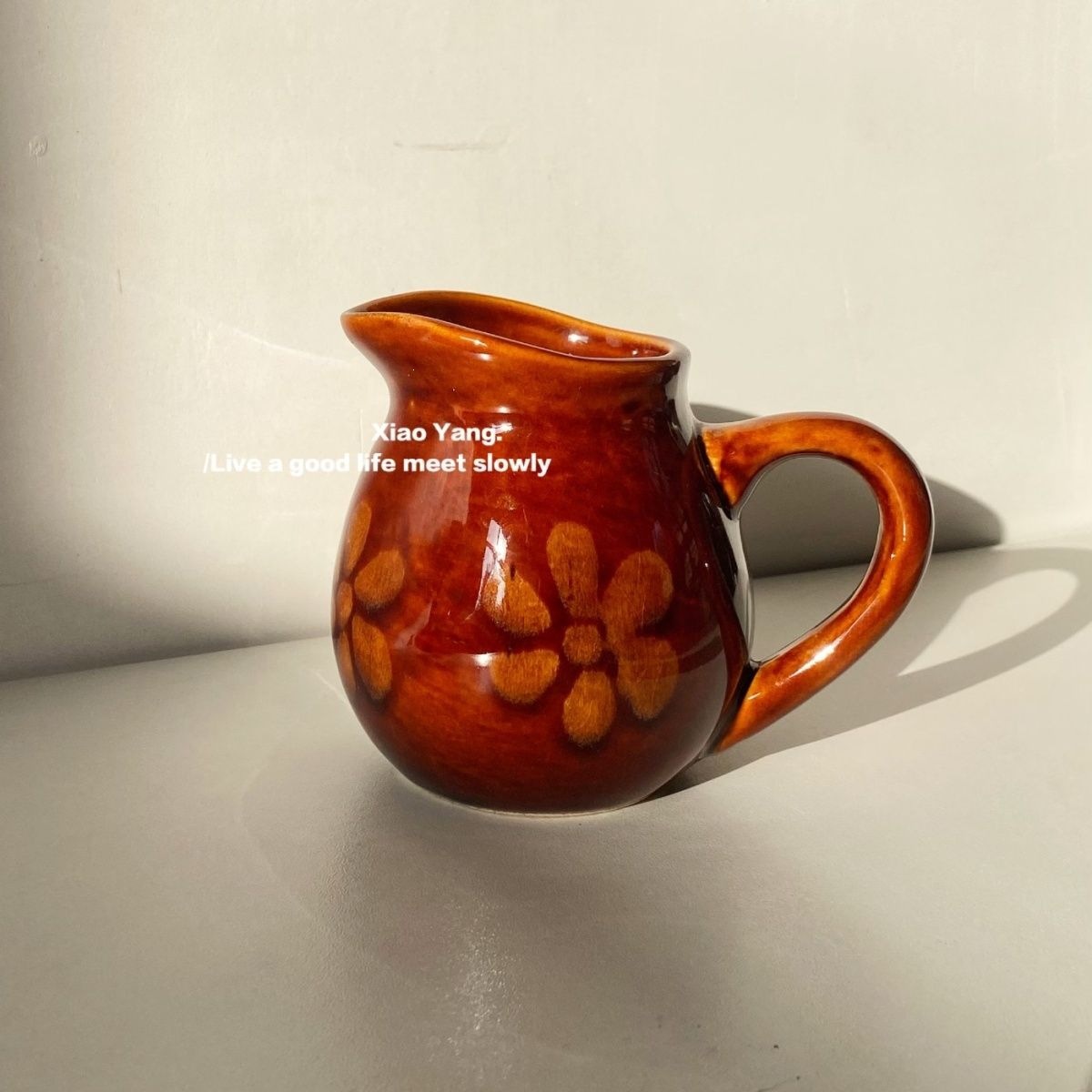 Retro European-style with handle, ins-style Italian, French, Japanese fair cup, milk jug, Western-style breakfast latte coffee milk cup