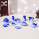 Dollhouse doll house mini blue and white porcelain teapot Chinese dish miniature food play kitchen OB1 model props