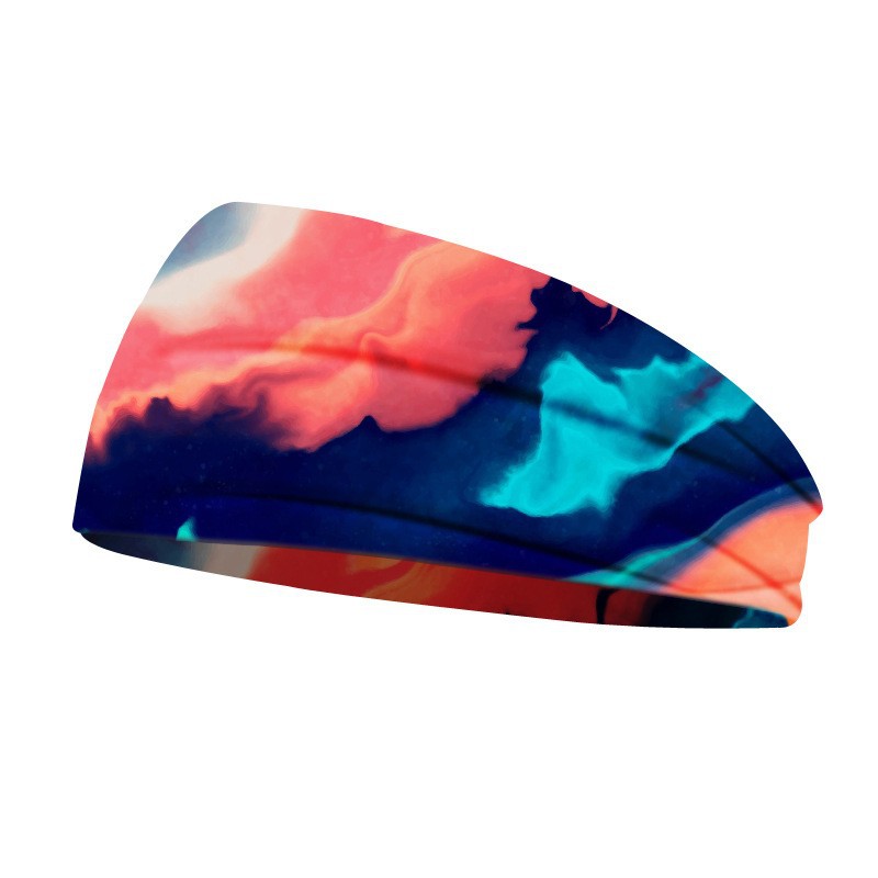 Nueva moda impresa elástica absorción de sudor turbante de cabello de yoga deportes para hombres y mujeres amplio borde tocado fuente fábrica al por mayor