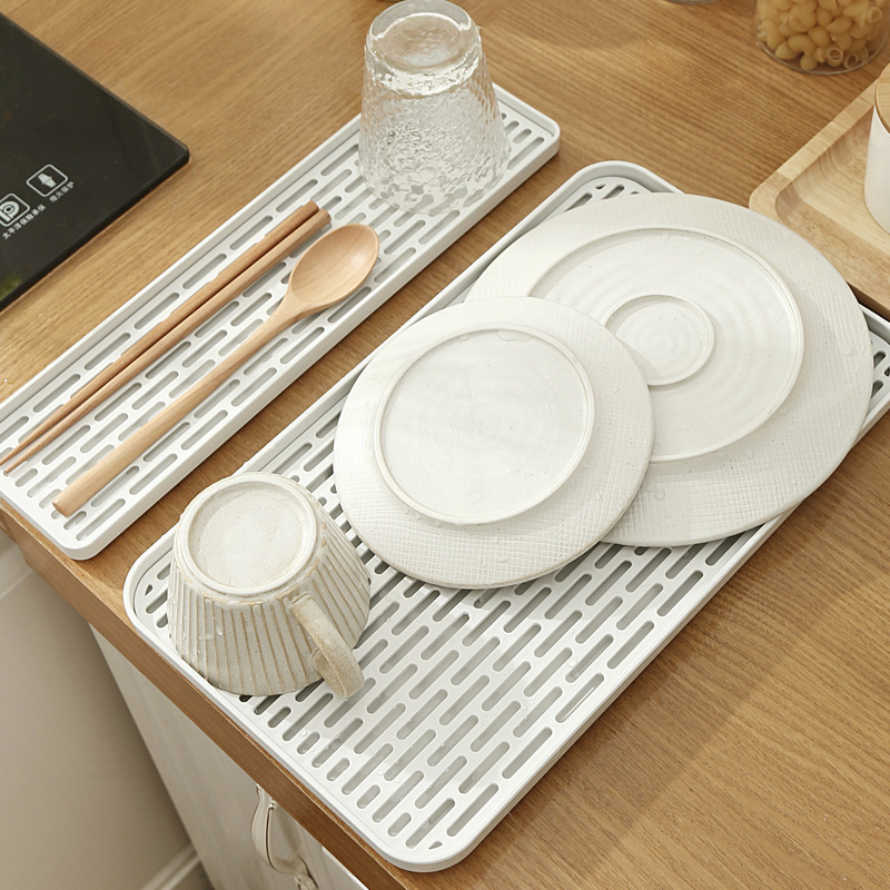 Water Cup Drain Tray Home Living Room Plastic Creative Double-Layer Rectangular Cup Coffee Table Storage Tea Tray